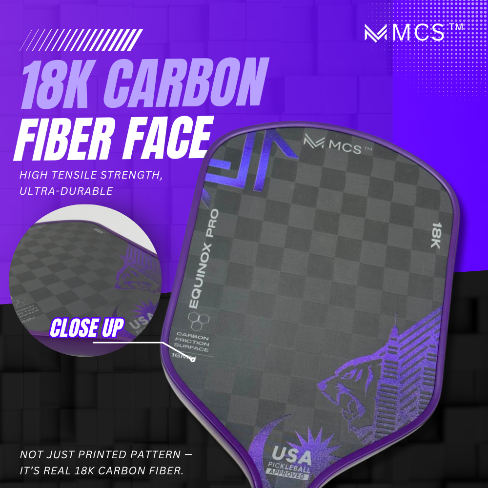MCS Pickleball 18K Carbon Fiber EQUINOX PRO Pickleball Paddle