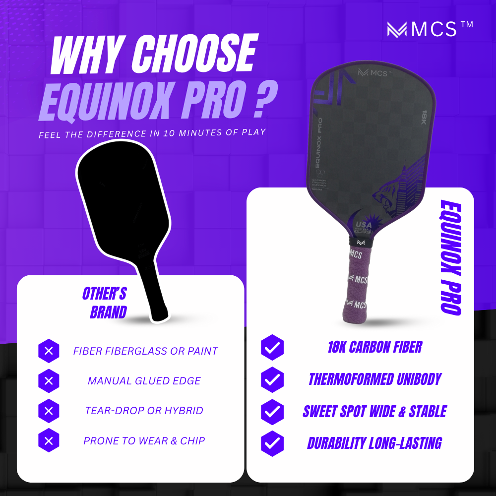 MCS Pickleball 18K Carbon Fiber EQUINOX PRO Pickleball Paddle