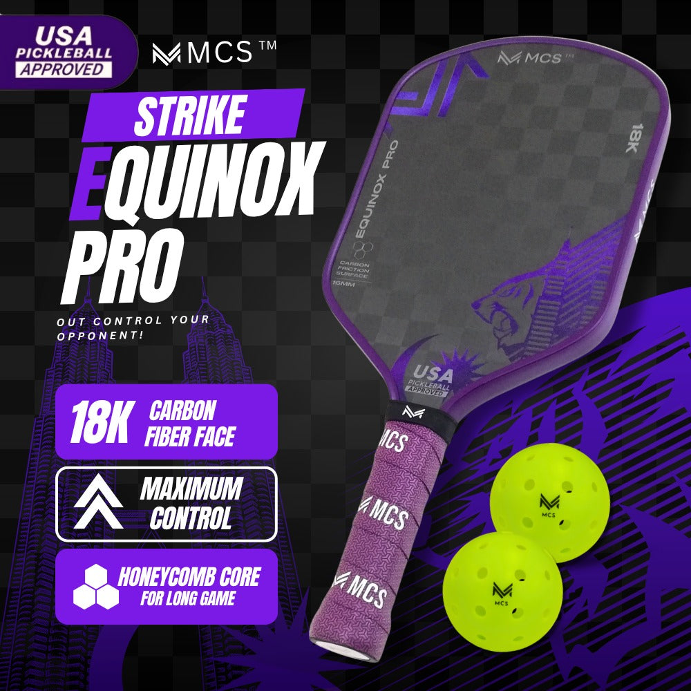 MCS Pickleball 18K Carbon Fiber EQUINOX PRO Pickleball Paddle