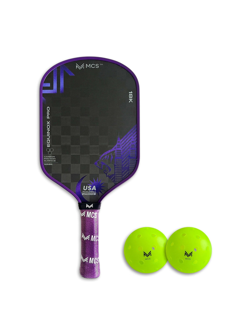 MCS Pickleball 18K Carbon Fiber EQUINOX PRO Pickleball Paddle