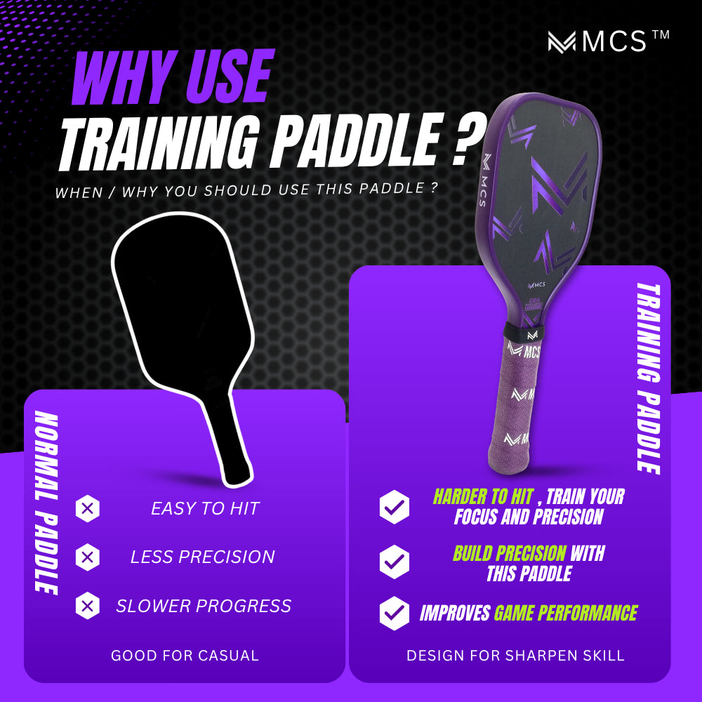 MCS Pickleball T700 Carbon Training Paddle Sweet Spot Trainer