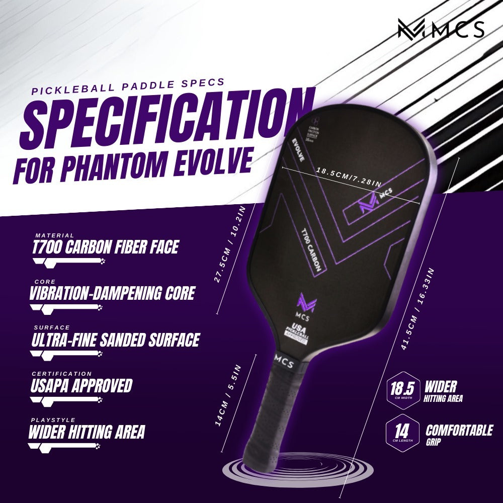 MCS EVOLVE T700 Carbon Pickleball Paddle