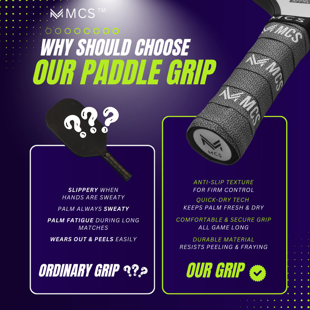 MCS 3D Ergonomic Paddle Grip PU Leather Non-Slip Sweat-Absorbing