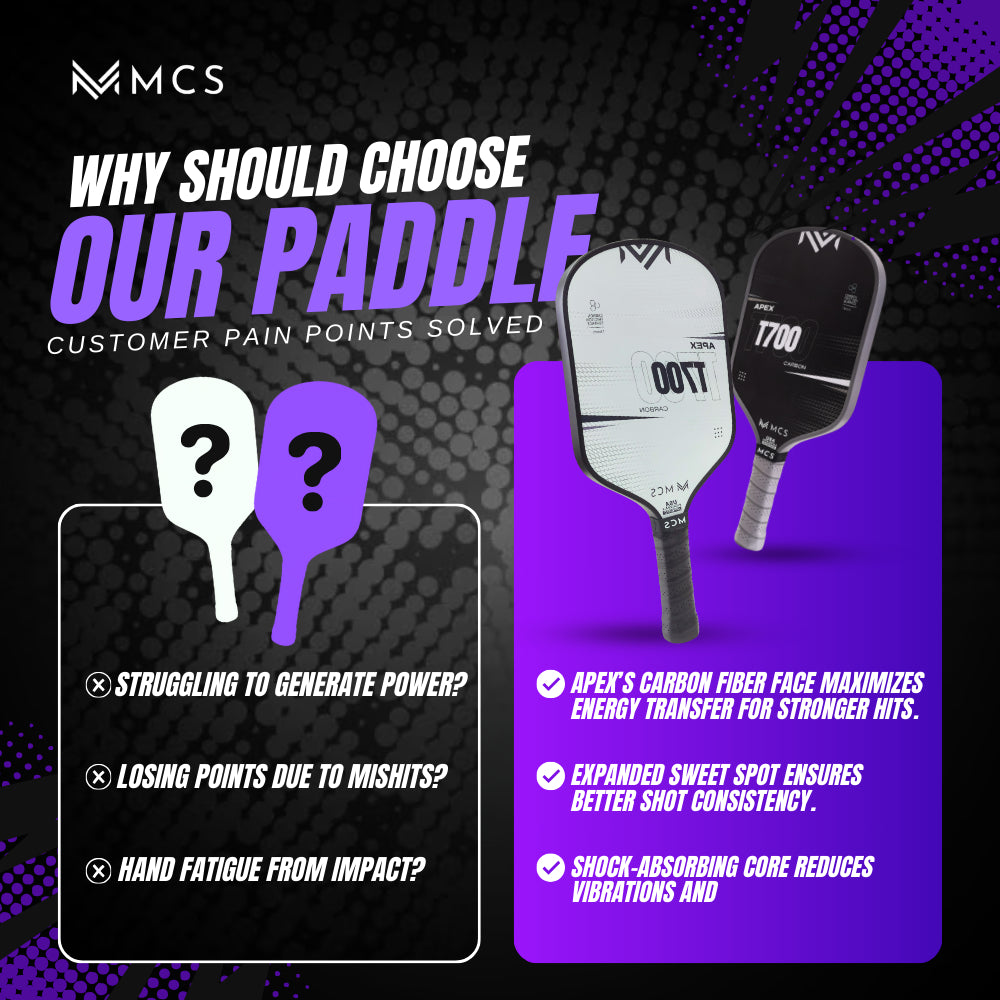 MCS APEX T700 Carbon Pickleball Paddle