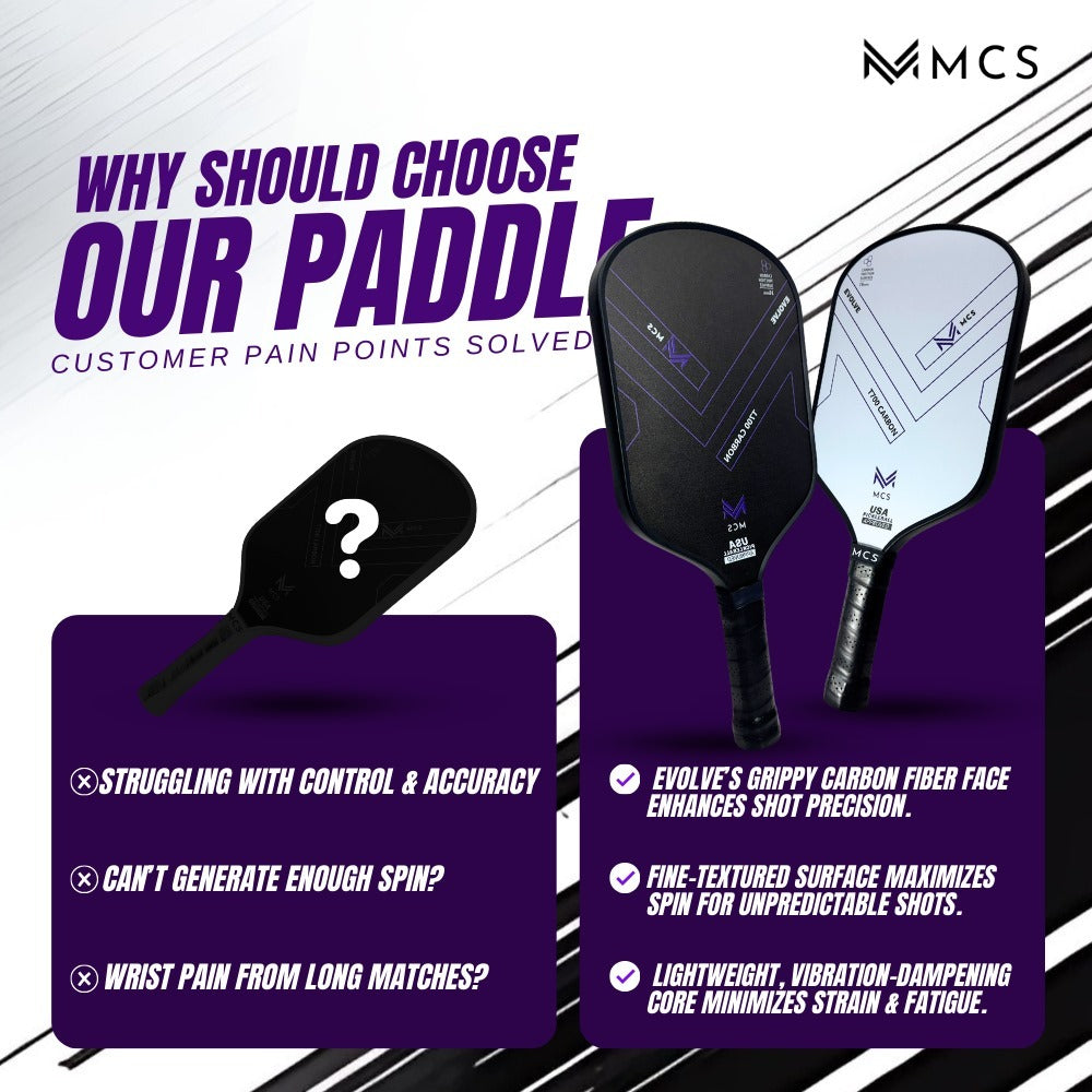 MCS EVOLVE T700 Carbon Pickleball Paddle