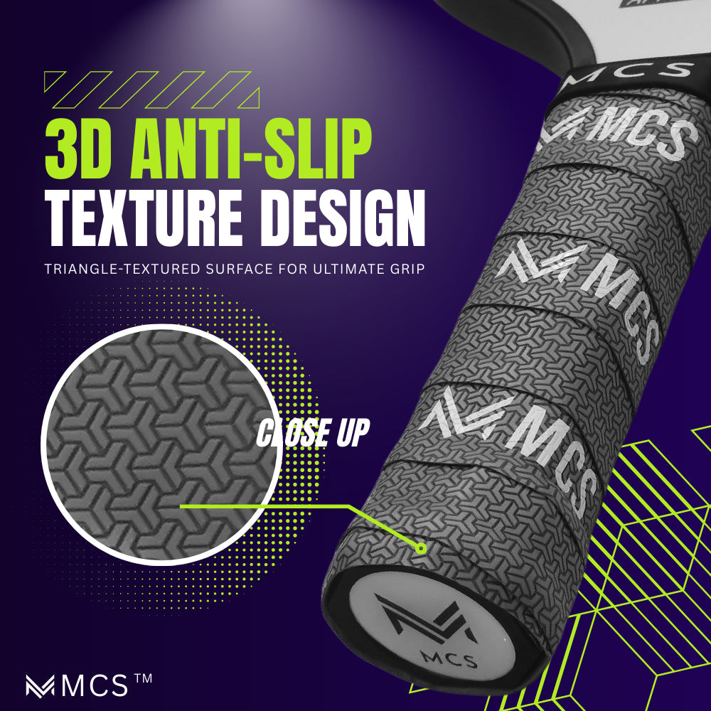 MCS 3D Ergonomic Paddle Grip PU Leather Non-Slip Sweat-Absorbing