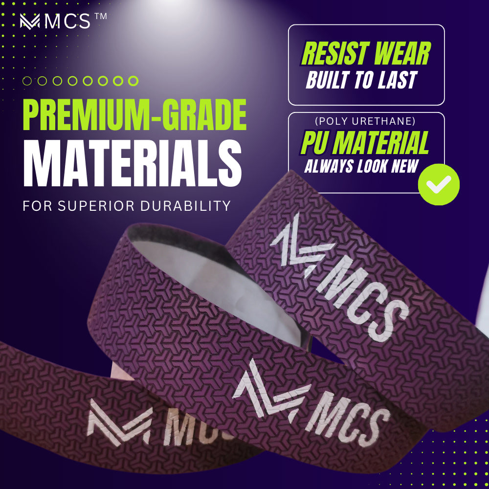 MCS 3D Ergonomic Paddle Grip PU Leather Non-Slip Sweat-Absorbing