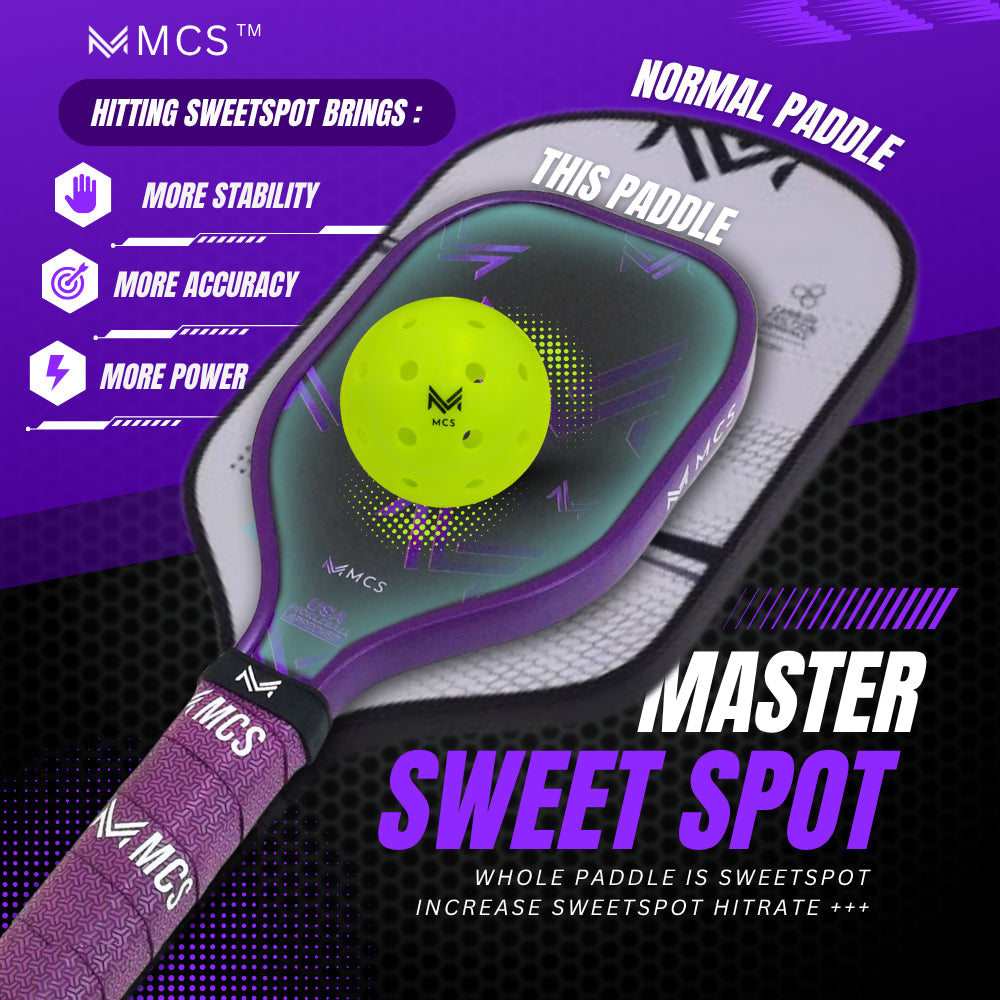 MCS Pickleball T700 Carbon Training Paddle Sweet Spot Trainer