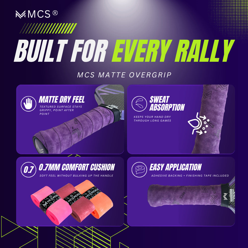 MCS Matte Paddle Grip Textured Dry Feel Non-Slip Sweat-Absorbing Comfortable