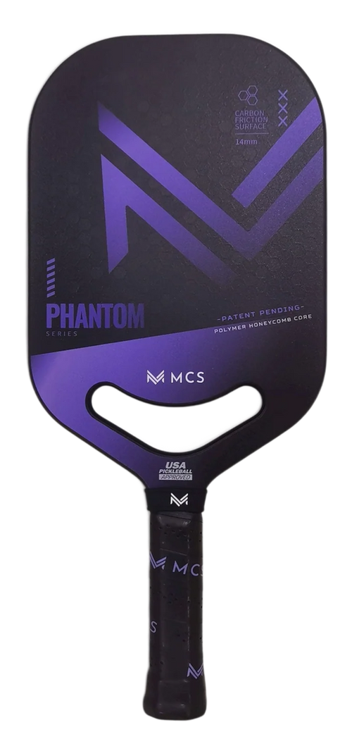 MCS PHANTOM PRO T700 raw carbon edgeless pickleball paddle