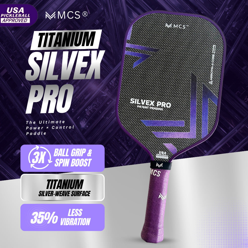 MCS Pickleball Titanium Silver-Weave SILVEX PRO Pickleball Paddle