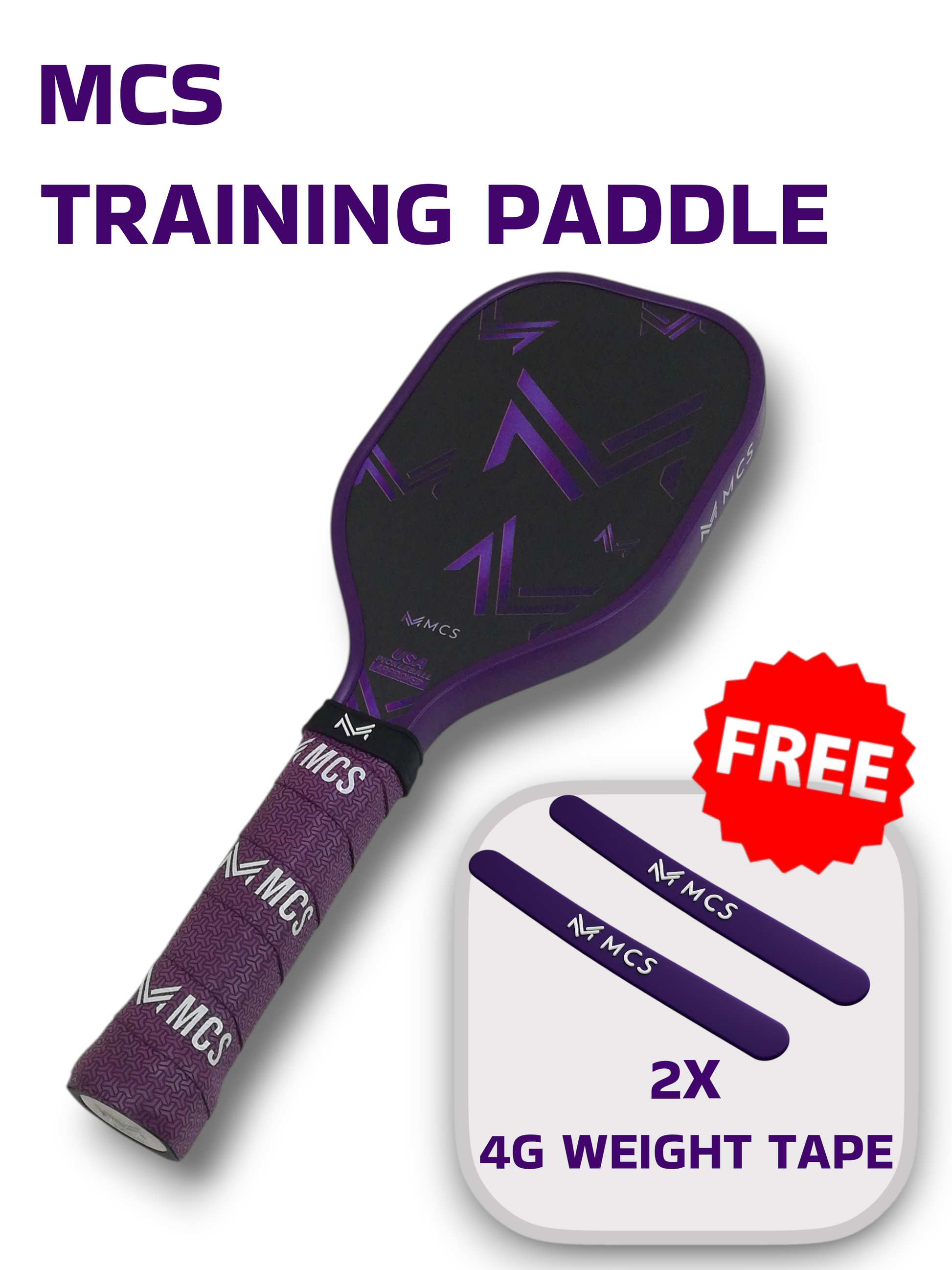 MCS Pickleball T700 Carbon Training Paddle Sweet Spot Trainer